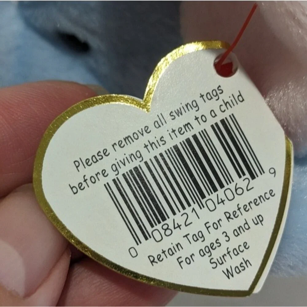 Ty Beanie Baby Peanut The Elephant Light Blue PVC Pellets 1995 - Picture 5 of 12